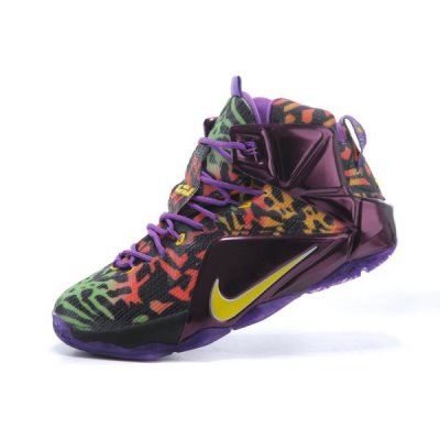 Nike Erkek Lebron 12 Leopar Mor / Renkli Basketbol Ayakkabısı Türkiye - O348I09D